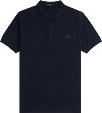 Fred Perry Heren Logo Katoenen Polo Shirt (Marine)