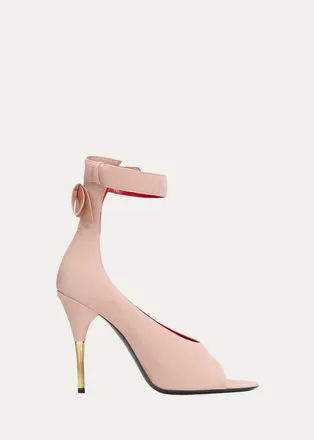 Valentino Garavani Suede Bow-Back Stiletto Sandal