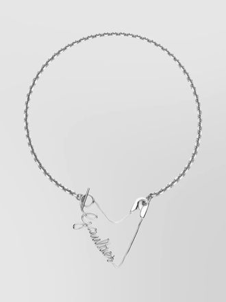 Jean Paul Gaultier chain necklace with script pendant design