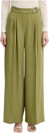 Karl Lagerfeld Wijde broek - Dames - Wijde Broeken - Groen - L - Polyester - Broeken
