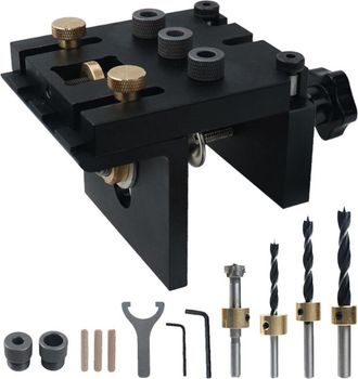 OEM Plantilla De Perforaci&oacute;n De 6/8/10 Mm, Kit De Plantilla De Espiga Autocentrante Para Carpinter&iacute;a, Orificios De Espiga Precisos, Con Clip De Posicionam