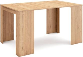 Skraut Home Mesa Consola Extensible, Mesa Comedor Plegable, 140, Para 6 Comensales, Comedor Y Cocina, Estilo Moderno, Roble - Skraut Home