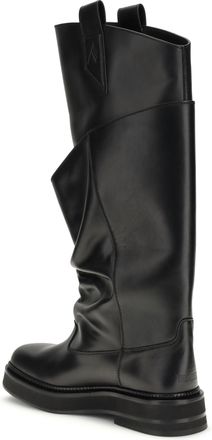 The Attico Womens Boots La Passeggiata Black Leather Calf