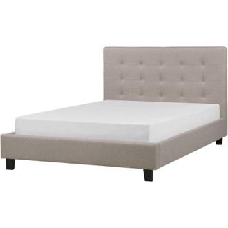 Beliani Beliani - Letto tessuto grigio chiaro con rete a doghe 140 x 200 cm La Rochelle