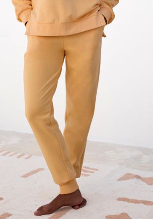 Buffalo Sweathose BUFFALO, Damen, Gr. 32/34, N-Gr, gelb, Sweatware, Obermaterial: 60% Baumwolle, 40% Polyester, bedruckt, unifarben, bequem lang, Hosen Sweath