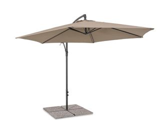 BIZZOTTO Sombrilla de aluminio con brazo en antracita/gris paloma de 3 m