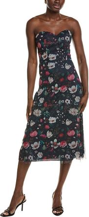 Rene Ruiz Sweetheart Embroidered Tulle Midi Dress