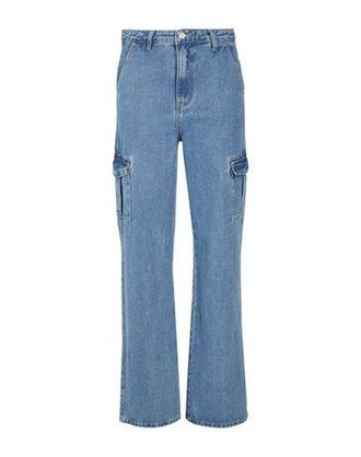 8 by YOOX ORGANIC COTTON DENIM WIDE-LEG CARGO PANTS