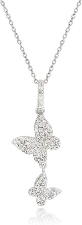 Suzy Levian 14K Rose Gold 0.40cttw Diamond Double Butterfly Pendant