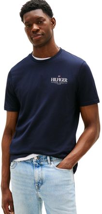 Tommy Hilfiger Mens Short Sleeve Regular Fit Stack T-Shirt, Blue (Desert Sky), XL