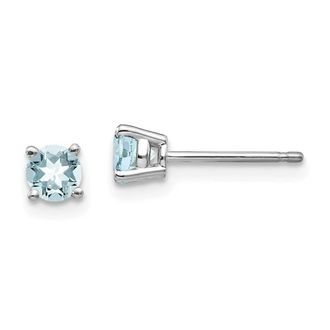 Diamond2Deal 14k White Gold Aquamarine Earrings