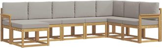 vidaXL Conjunto De Sof&aacute;s De Exterior 8 Uds. Blanco Y Gris Claro Vidaxl