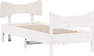 vidaXL Vidaxl - Estructura De Cama Sin Colch&oacute;n Madera Maciza Blanca 75x190 Cm