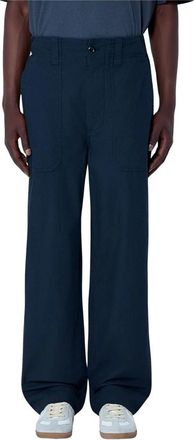 Margaret Howell Wijde Utility Broek - Heren - Wijde Broeken - Blauw - S - Katoen - Broeken