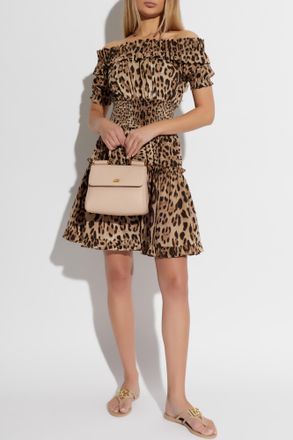 Dolce & Gabbana Animal Print Dress, Womens, Brown