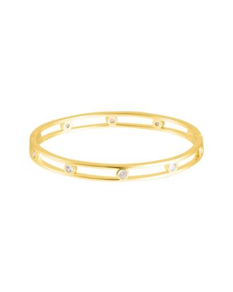 Adornia Adornia 14K Plated Cz Studded Bangle Bracelet