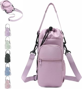 Generic Water Bottle Shoulder Bag - The Ultimate Outdoor Companion, Water Bottle Bag Crossbody with Strap for Camping, Travel (Purple)