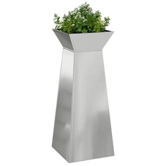 Berkfield Home Plant Stand Galvanised steel 40 x 40 x 101 cm Durable Plant Stand in Silver