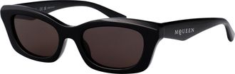 Alexander McQueen Womens Sunglasses Am0474s Black-Black-Grey Injected Black/black/grey
