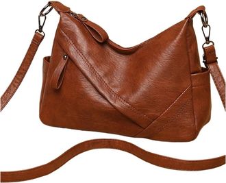 Generic Compatible For Soft Leather Women Handbag Brand Ladies Tote Crossbody Bag Large Capacity Shoulder Messenger Bags(Light brown)
