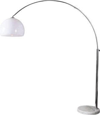 Global Interiors Ausziehbare Bogenlampe Lounge mit Marmorsockel - Weiss