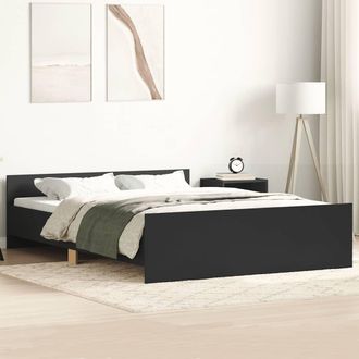 vidaXL Estructura De Cama Con Cabecero Piecero Negro 120x200 Cm Vidaxl