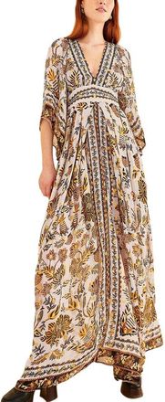 Farm Rio Floral Tapestry Silver Midi Dress