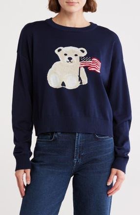 Vigoss American Flag Bear Sweater in Navy at Nordstrom Rack, Size X-Large