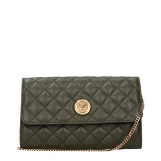 Versace Damens Leder-Clutch in Gr&uuml;n/Olivgr&uuml;n