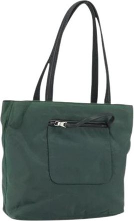 Prada Pre-owned Nylon Tote Bag - Dames - Vintage Shopper - Groen - ONE Size - Nylon - Vintage