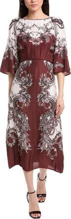 Marchesa Twill High Neck Empire A-Line Midi Dress