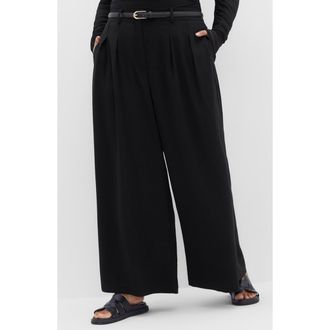 City Chic Abbie Wide Leg Pants in Black at Nordstrom, Size Xxxs