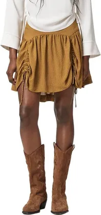 AllSaints Aria Ruched Miniskirt in Golden Brown at Nordstrom, Size 10