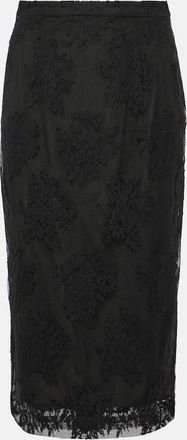 Dolce & Gabbana Cotton and lace midi skirt