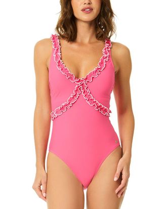 CeCe by Cynthia Steffe Cece Contrast Ruffle One-Piece