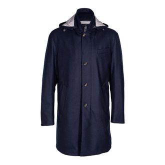 Montecore Heren wollen jas met veren vulling - Heren - Parka Jassen - Blauw - M - Wol - Jassen
