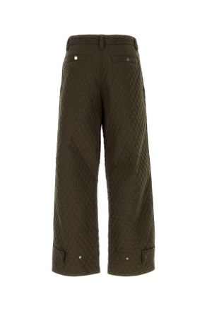 Burberry Mens Army Green Nylon Pant Loch Pantaloni