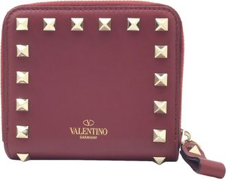 Valentino Red Color Leather Wallet (Bi-Fold) (Pre-Owned)