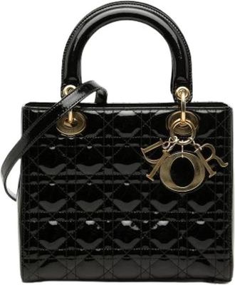 Dior Pre-owned Lady Handbag - Dames - Vintage Handtas - Zwart - ONE Size - Leer - Vintage