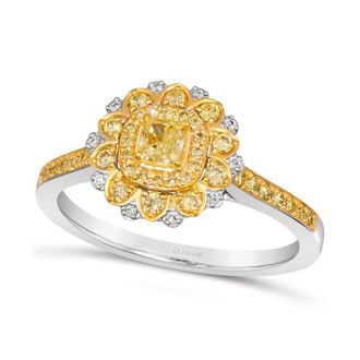 Le Vian Ladies Yellow Diamond Cocktail Rings set in P14 Two Tone Gold BAET 2