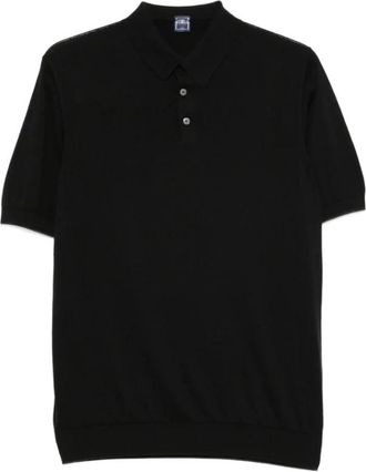 Fedeli Polo met ronde hals - Heren - Polos - Zwart - 4XL - Tops
