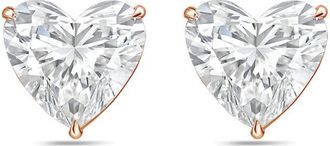 Diana M. Jewels 14Kt Rose Gold 1.00 cts Lab Grown Heart shaped Diamond Studs