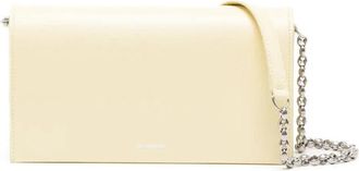 Jil Sander Rectangular Structured Crossbody Bag With Silver Chain Strap