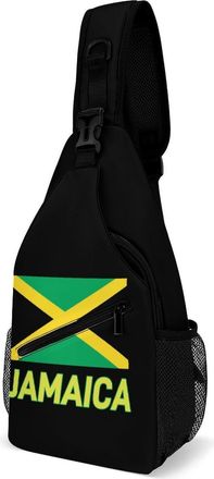 Generic Flag Of Jamaica Unisex Shoulder Bags Casual Crossbody Chest Bag Sling Backpack for Hiking Cycling Travel