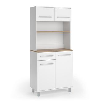 Vicco Buffet De Cocina Pure, Blanco/roble Artesanal, 80.2 X 177 Cm, Vicco