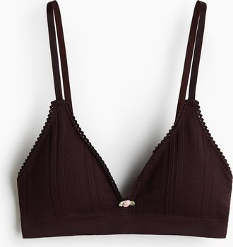 H&M Gepolsterter Soft-BH Seamless - Dunkelbraun