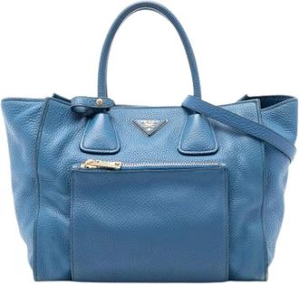 Prada Pre-owned Handbags, female, Blue, Size: ONE SIZE Pre-owned Vintage Satchel