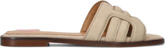 Notre-V Schoenen, Dames, Beige, 41 EU, Leer, Beige Leren Zomerslippers