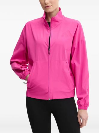 adidas Jas met hoge hals en rits aan de voorkant - Roze