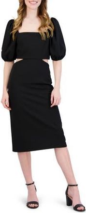 Julia Jordan Tie Back Puff Sleeve Dress in Black at Nordstrom Rack, Size 10